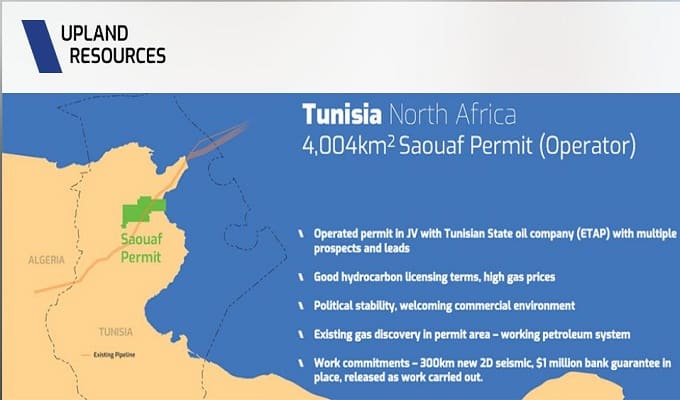 Upland Resources va céder une partie de ses coûts d’exploration sur le permis Saouaf à Pennpetro