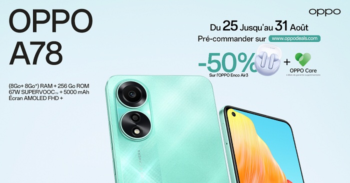 Le nouveau smartphone OPPO A78 bientôt en Tunisie