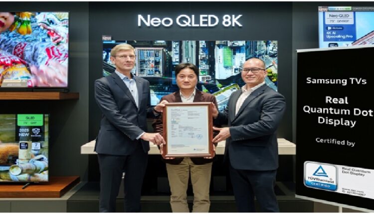 les téléviseurs qled de samsung reçoivent la certification real quantum dot display du tÜv rheinland