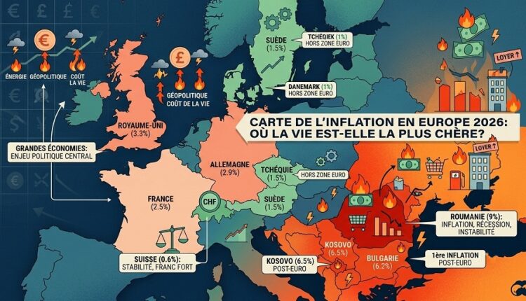 carte de l'inflation en europe 2026 où la vie est elle la plus chère